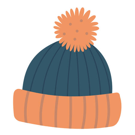 A blue and orange hat logo